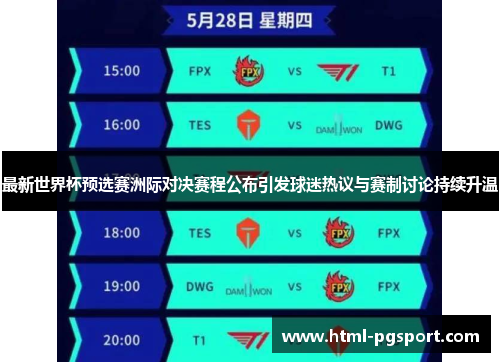最新世界杯预选赛洲际对决赛程公布引发球迷热议与赛制讨论持续升温